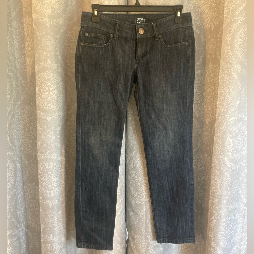 Ann Taylor Dark Blue Denim Modern Capri Style Jeans Size 0